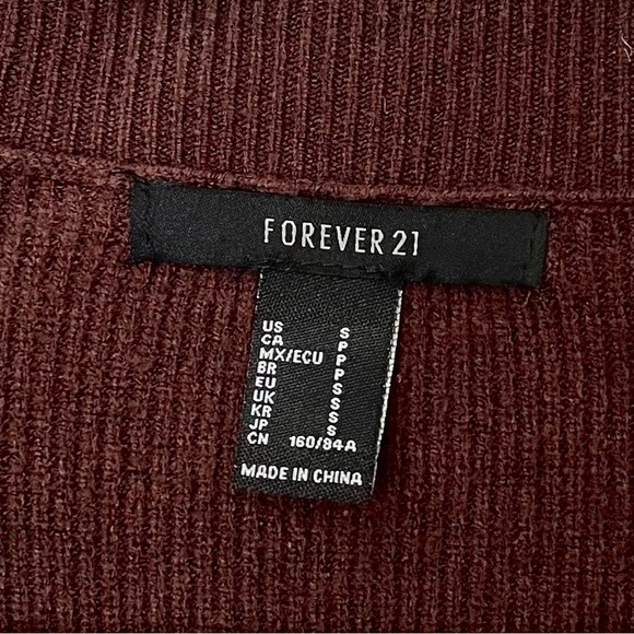 Forever 21 Dark Brown Ribbed Knit Cardigan Sweater - Picture 3 of 3